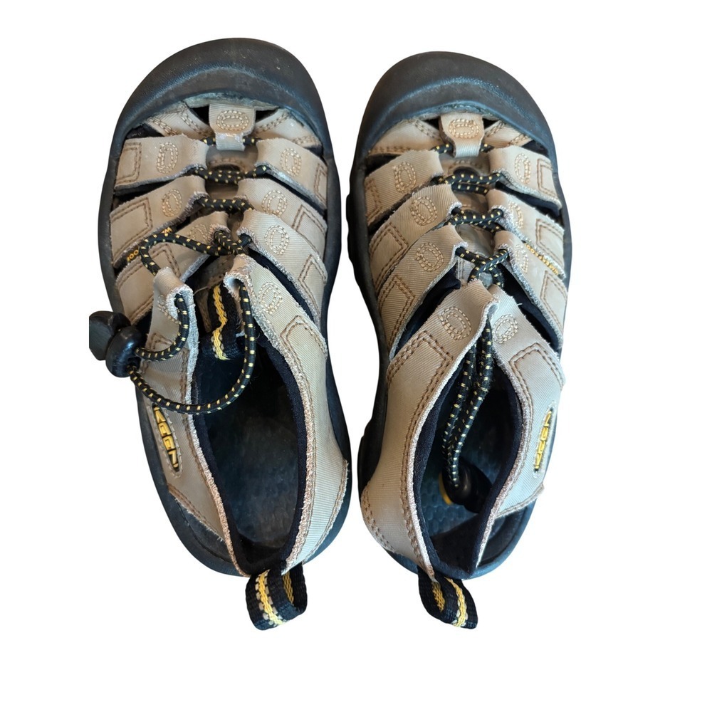 Keen Newport H2 Kids Waterproof Hiking Sandals Tan Black Yellow Size 12